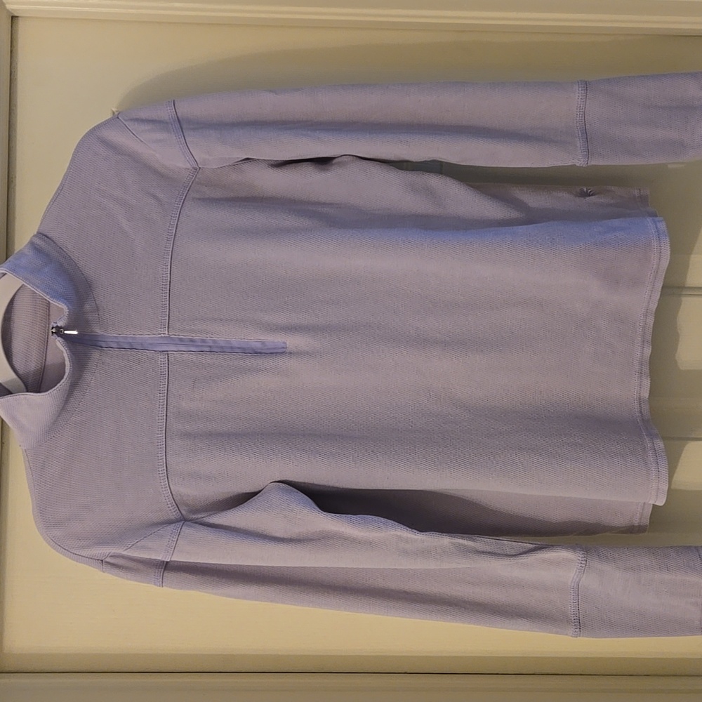 Greensource Organic Cotton Purple Long Sleeve Activewear Thermal Shirt 3/4 Zip